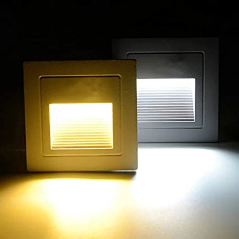 Recessed Step Light RGB Color Narrow Beam Stair Embedded Wall Lamp Landscape Engineering Lighting Porch Downlight