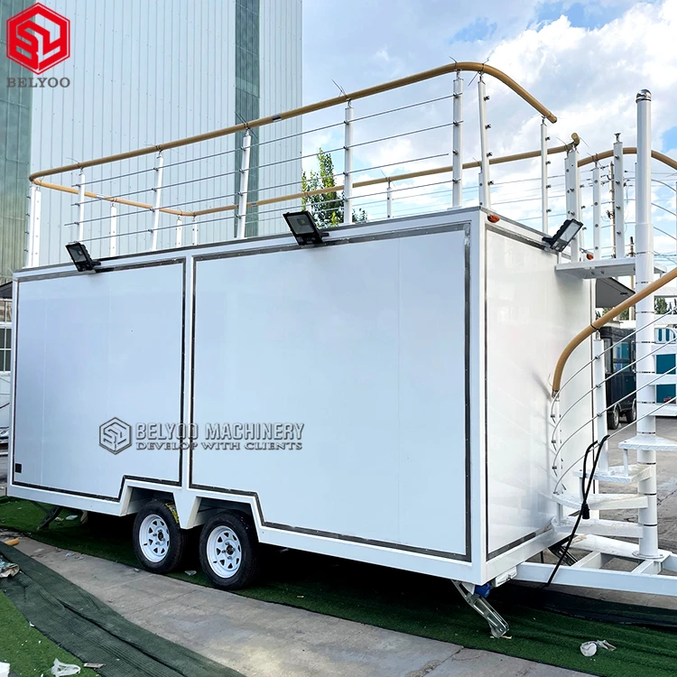 New Catering Cart Two Story Two Decker Coffee Food Trailer Mobile Food Cart Business Trailer For Sale