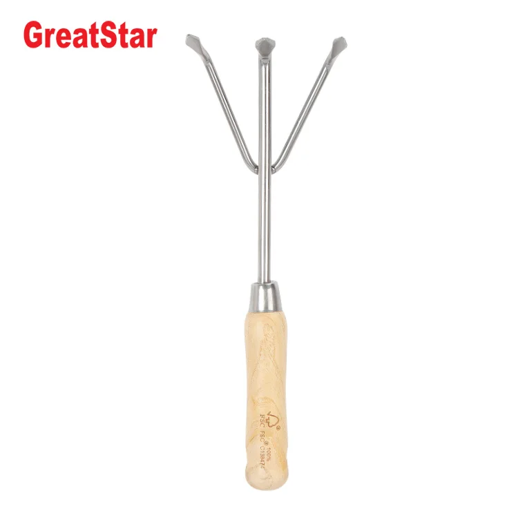 Hot Sale High Quality Garden tools Stainless Steel Multifunctional Garden Hoe Combination Hoe with Wood Handle