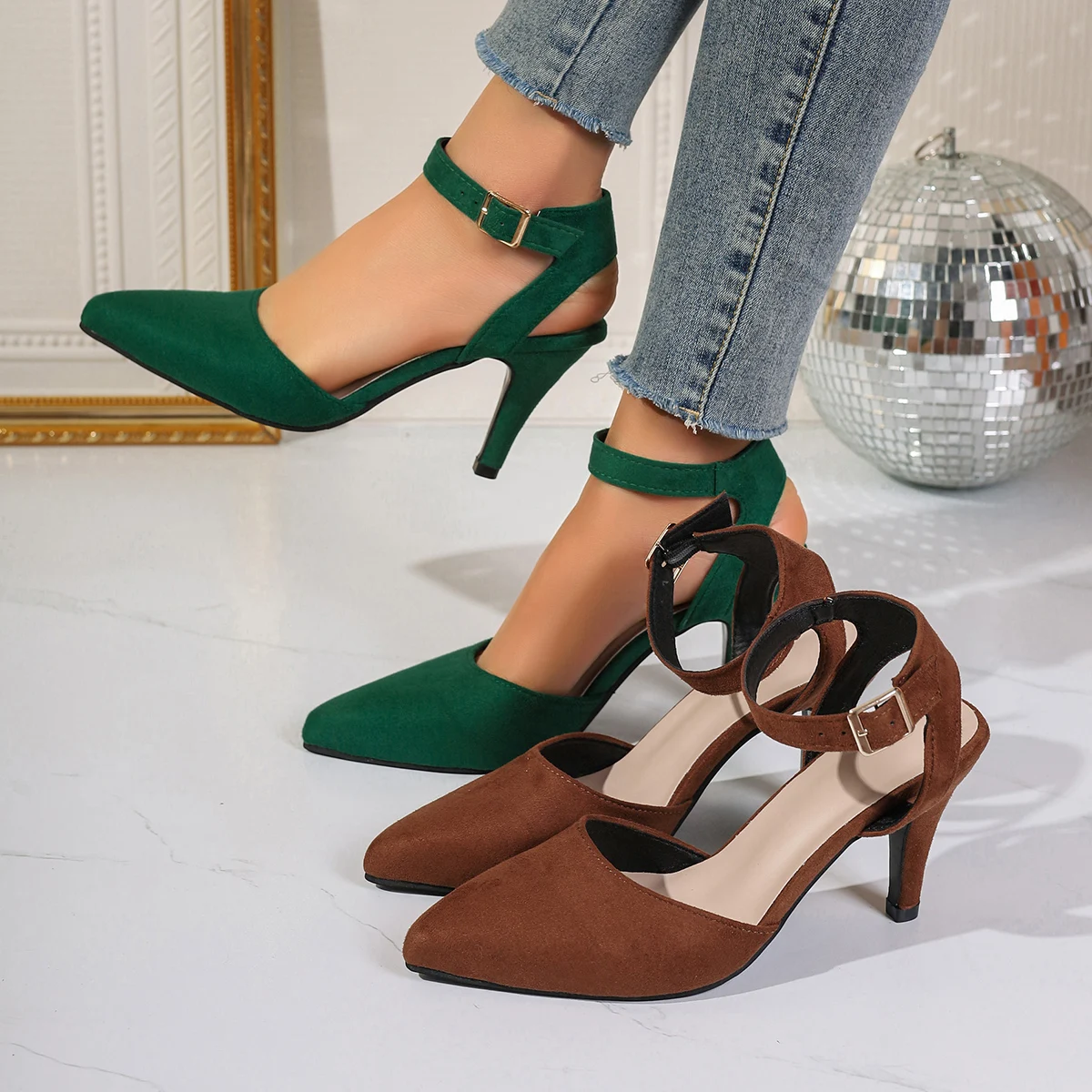 2024 NEW MZ 568 Sexy half shoes 8 colors women high heel sandals big size 35-43 Good quality wholesale price