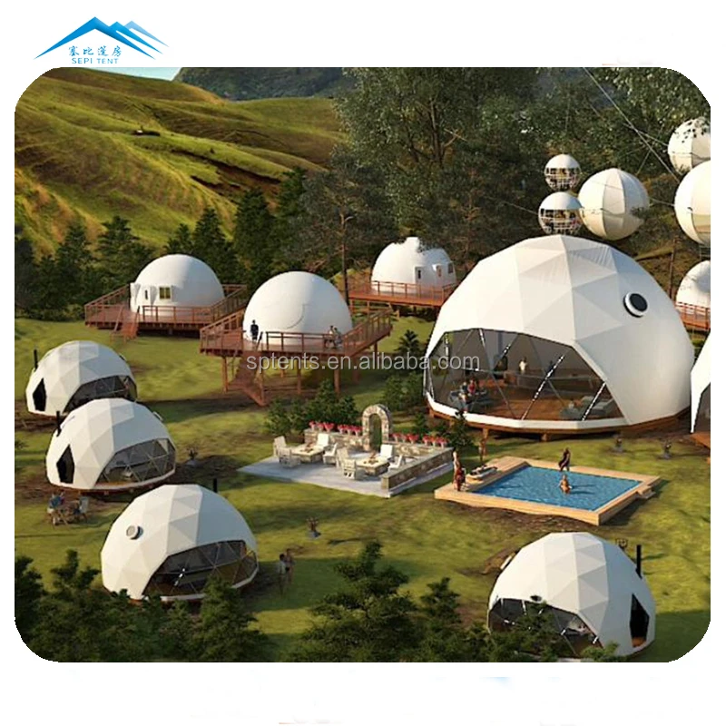 Factory supply garden igloo PVC geodesic dome for resort hotel tent