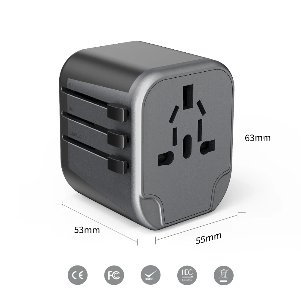 Корпоративные подарки США/au/uk/eu Dual smart plug 220V розетки Международный адаптер для путешествий