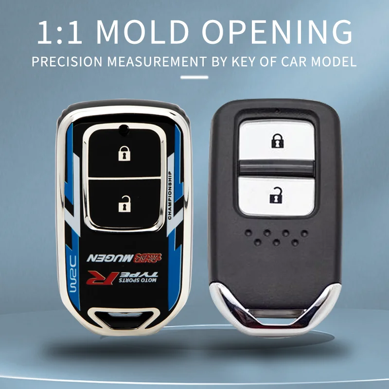 Golden TPU Protective Car Key Case Cover for Honda Accord and Odyssey Soft 2/3 Button Remote Shell Car Accessories