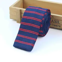 Mens Striped Knit Tie  Skinny Knitted Necktie Narrow 5.5cm Dot Gravatas Classical Ties Knitting Tape Yarn Designers