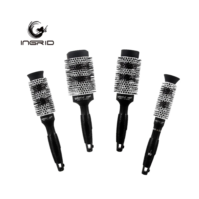 Best Ceramic Round Barrel Nylon Tube Comb Hair Roller Comb Bristles Brushes