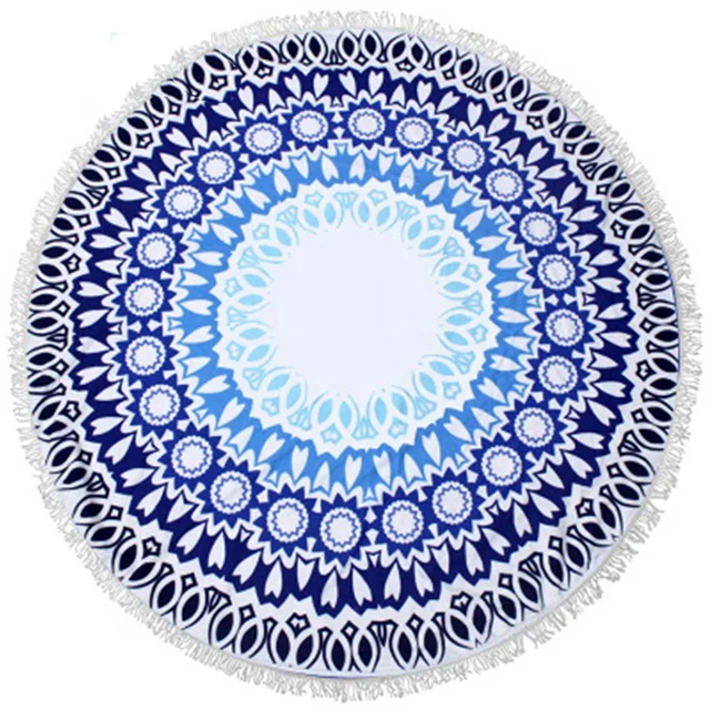Microfiber Mandala Custom Round Beach Towels Custom Print Adult Free Woven OEM ODM Plain Bath Towel Customized Printing Designs