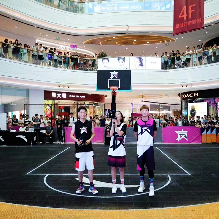 
FIBA test report super quality outdoor removable rubber mat sports floor 3x3 basketball court flooring 