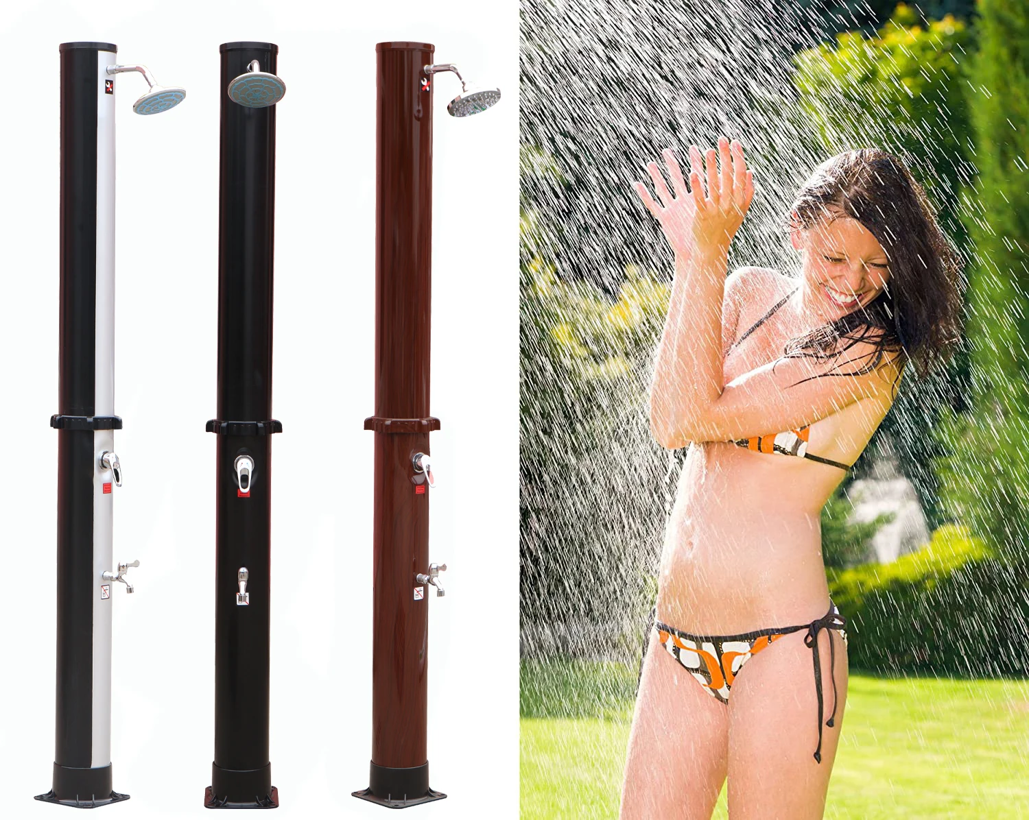 solar shower heating camping outdoor shower with temperature
