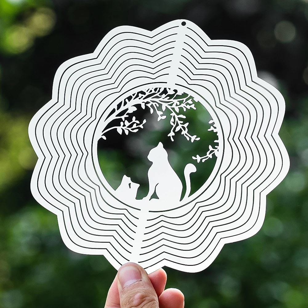 3D Kawaii pet Wind Spinner chers Hanging decoration Flowing Whirling Chimes Turns Pendant Yard Garden Decor