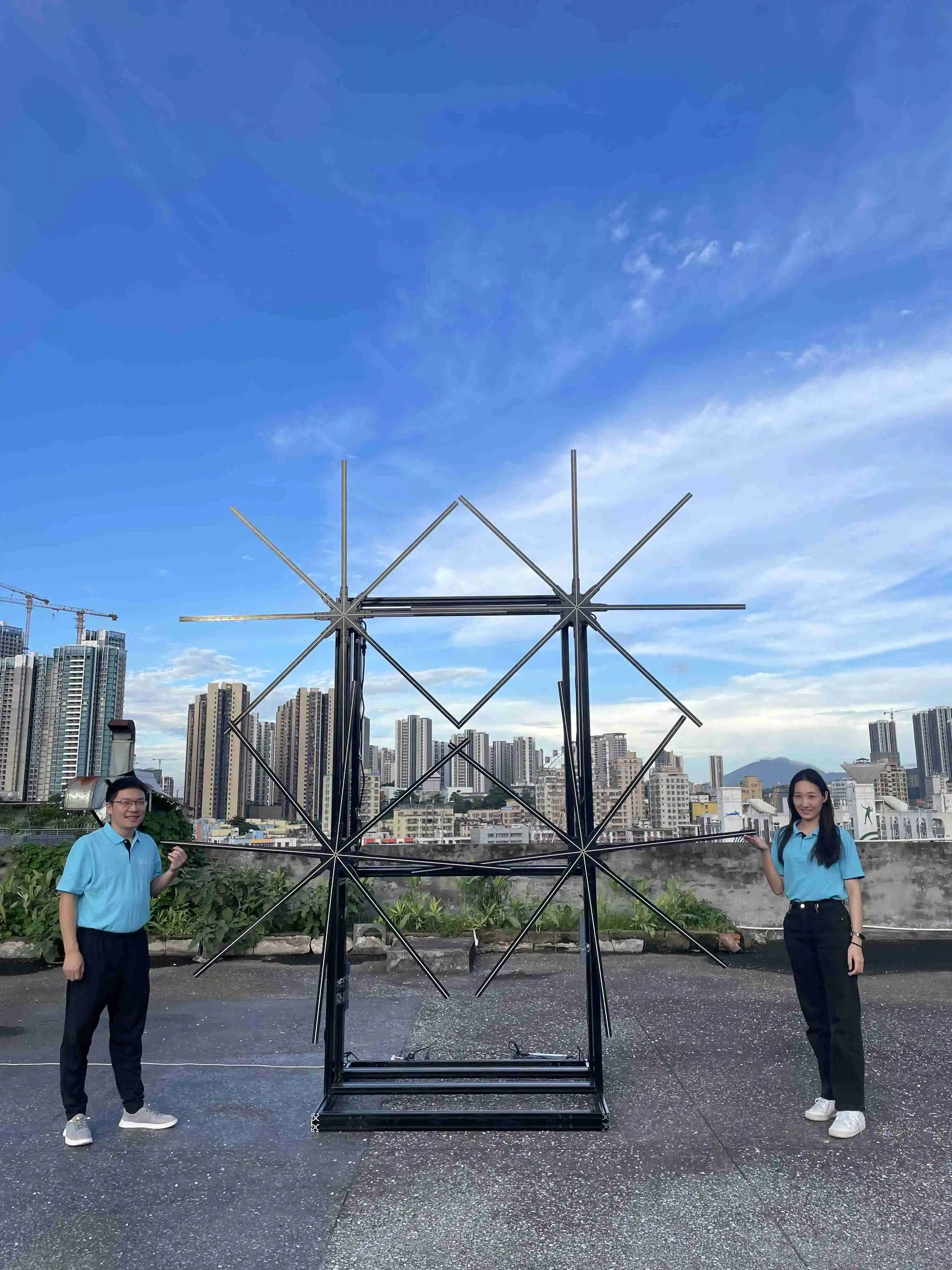 The Largest In The World Size 180cm Hologram Fan 2*2 Splicing Solution Advertising Projection  3d Holographic Led Fan Display