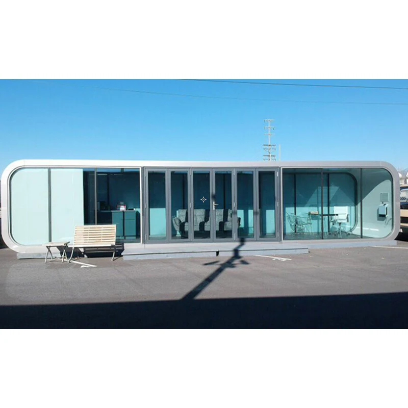 Creative apple pod shop space warehouse movable prefab cabin container house mobile apple cabin house