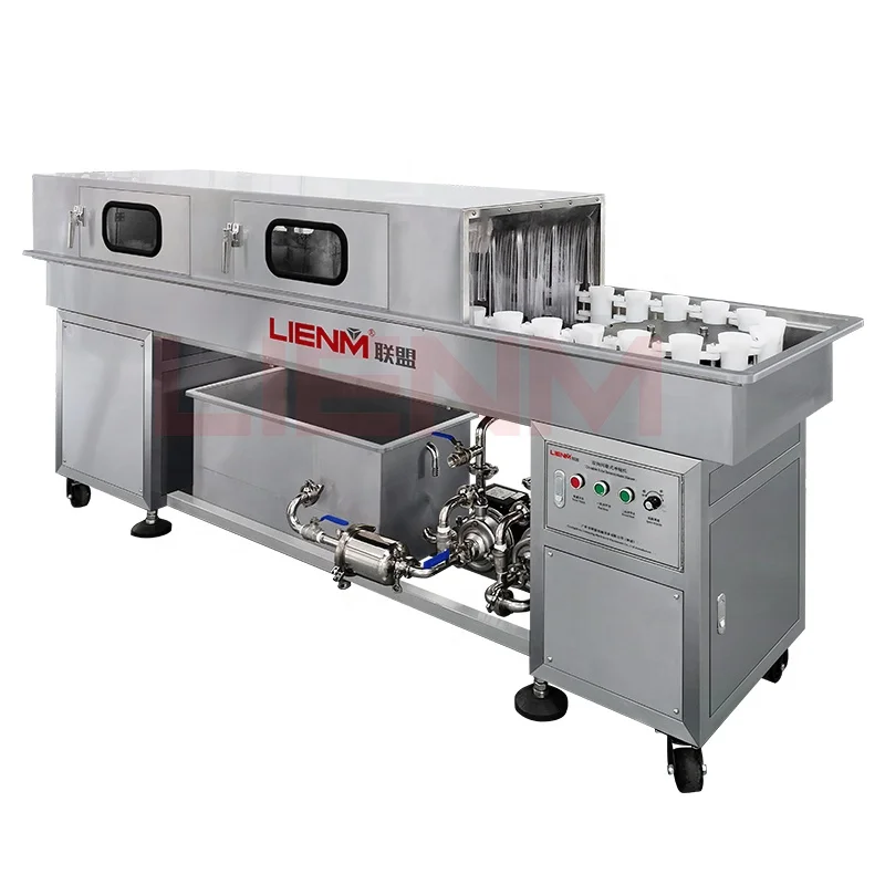 Semi-automatic Plastic Jar Glass Bottle Washing Machine Double Line Intermittent Rinser Machine for Food Beverage Cosmetics