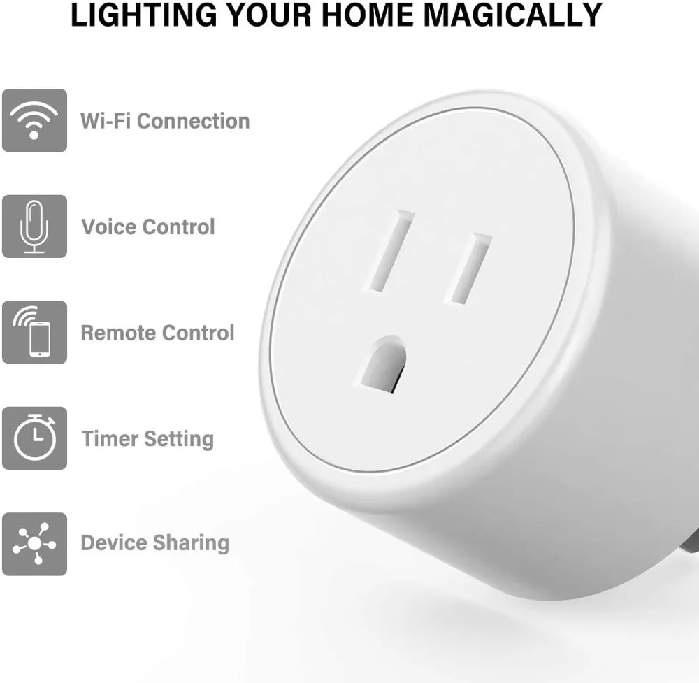 Умная вилка Amazon умная Alexa Wi-Fi Tuya дистанционное управление временем