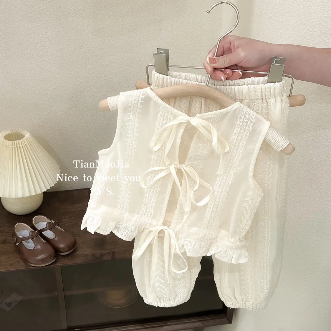 Girls Fashion Suit 0-6 Years 2023 Summer Baby Girls Sleeveless Top + Solid ColorTrousers Two-Piece Set