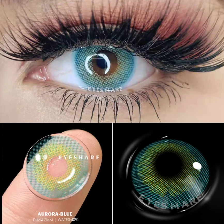 Eyeshare Colored Lens Wholesale Customize Yearly Cosmetic Soft Lenses Case Package Eyes Lenses Color Contact Lenses