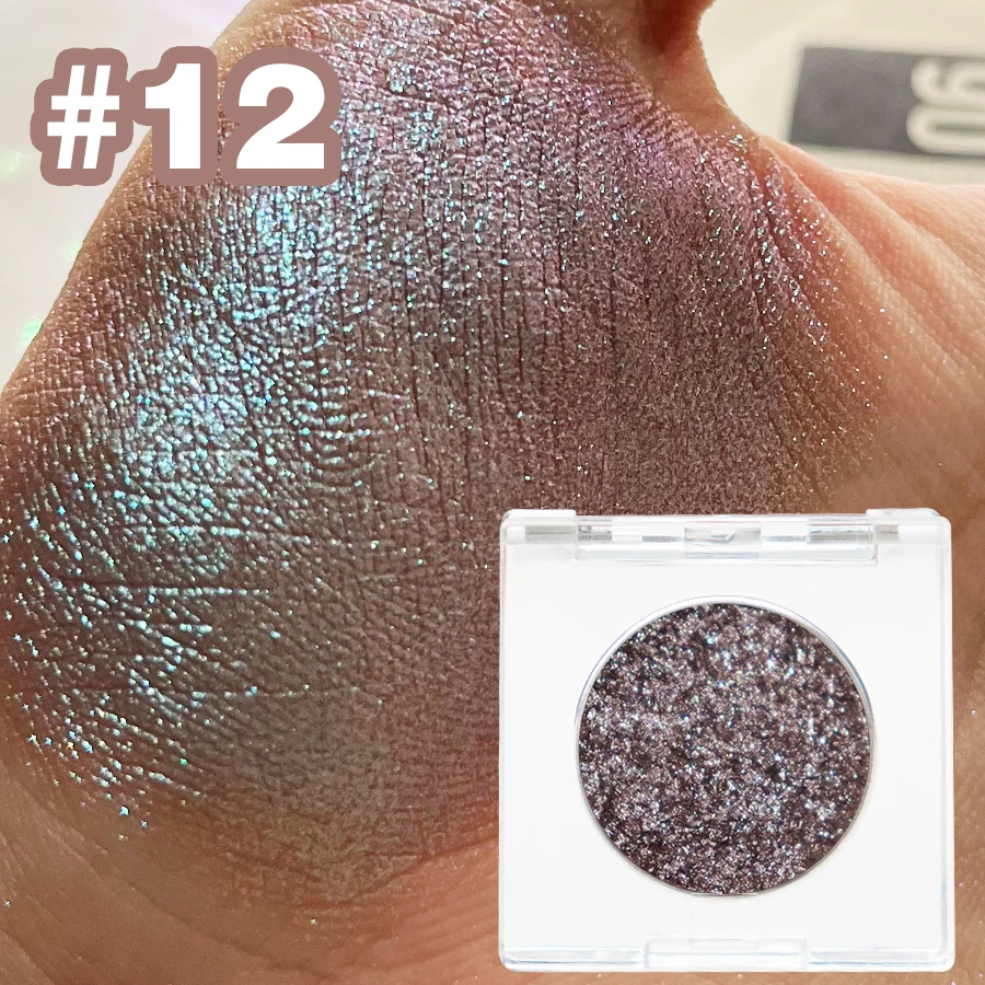 Private Label Crystal Clear Container  High Pigment Chameleon Rainbow Eyeshadow Pressed Multichrome Eyeshadow