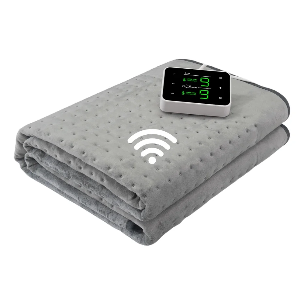 Wifi Connection Heated Mattress Pad Applied By Tuya App Mobile Control 180x80cm Fast Heating