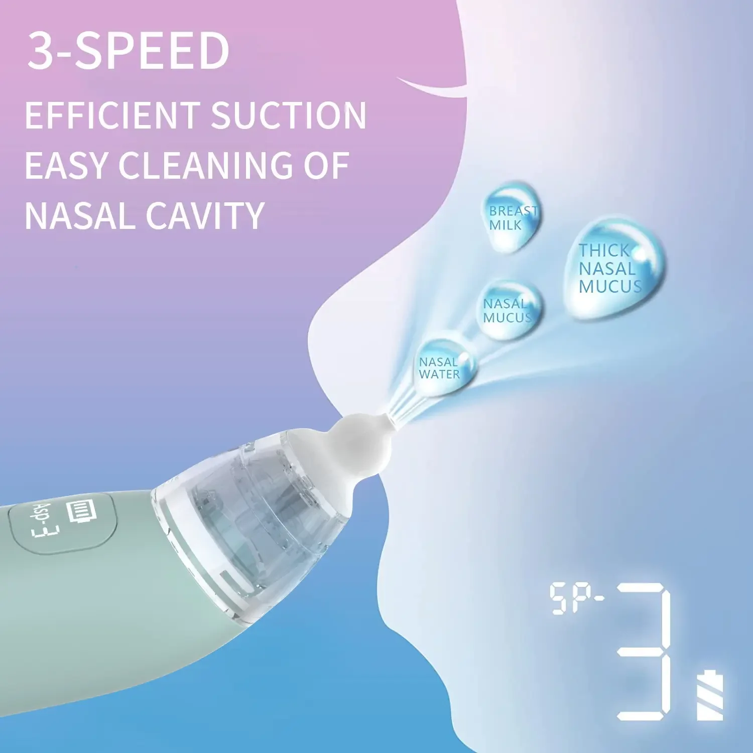 Wholesale Hot Selling OEM Nose Vacuum Cleaner Newborn Sniffling Equipment Safe Hygienic Baby Electric Nasal Aspirator