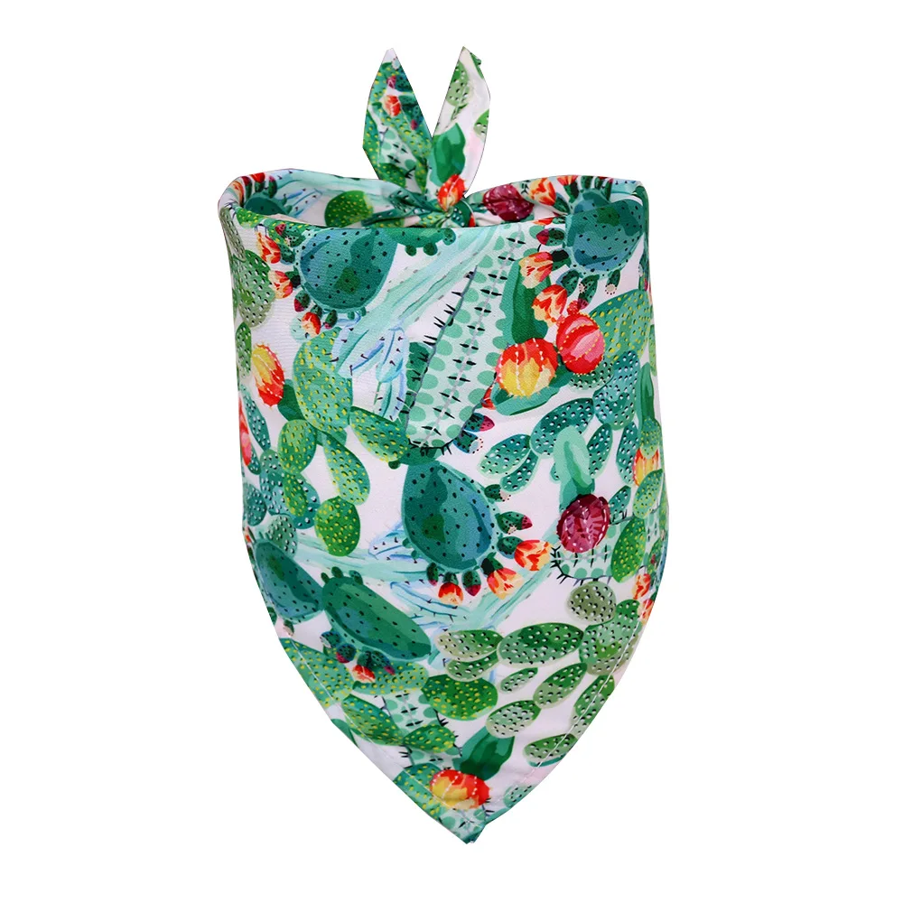 Wholesale Pet Bandana Tropical Style Printed Triangle Dog Bandana Scarf for Small Medium Large Sized Dogs
