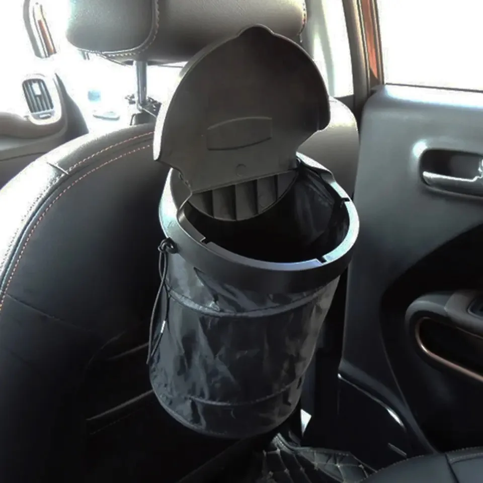 Car Trash Holder Foldable Car Trash Bag Foldable Car Trash Bin Rubbish Waste Dust Can Oxford Cloth Back Hanging Garbage Bag