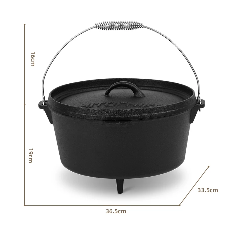 Hitorhike outdoor camping cookware iron cast pan 1-2person cooking pot picnic equipment