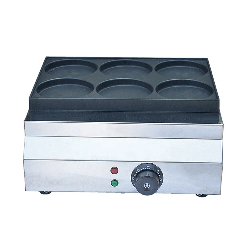 free shipping CE Approed 1 Set  New design high quality 6 holes electric burger making machine 110MM Size Pancake machine