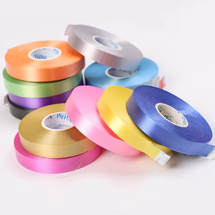 Wholesale 1.2cm*30m Plastic Balloon PP Color Ribbon for Wedding Birthday Party All Festivals Balloon Ribbon Supplies