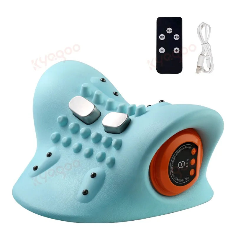 Neck Stretcher Traction Devices Cervical Hump Corrector Neck Massager Pillow with Heat for Pain Relief Deep Tissue for Home