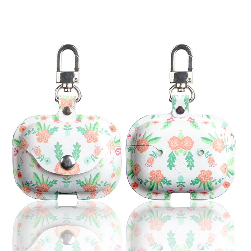
PU leather case cover with hook buckle 13colors airpods 12 protective holster pattern Color printing Individuali for For airpods 