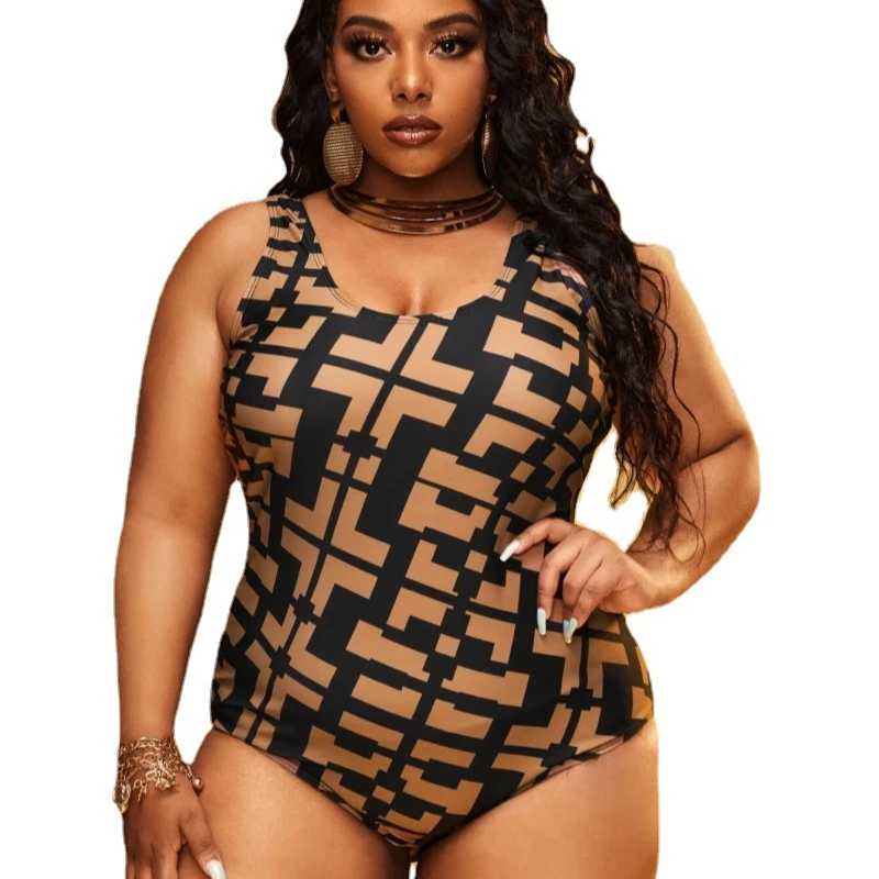 DAMOCHIC Reasonable Price Plus Size One Piece Swimwear High Cut Leg Print Beachwear Tummy Control Swimsuit Trending Bathing Suit