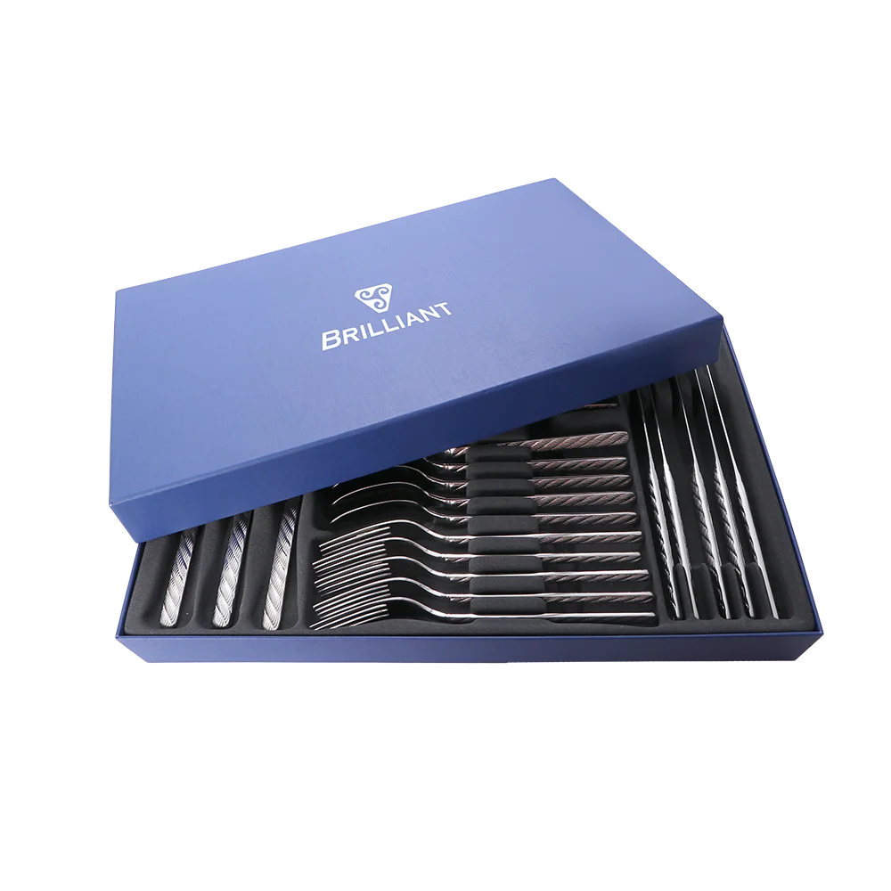 Hammered Wholesale Posuda Roman Design Flatware Stainless Steel Silverware Set Vintage Cutlery Sets