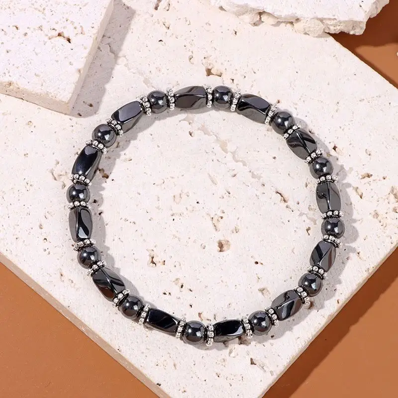 Wholesale Energy Magnet Hematite Twist Beads Stretch Splice Natural Multicolor Tiger Eye Stone Bracelet for Men