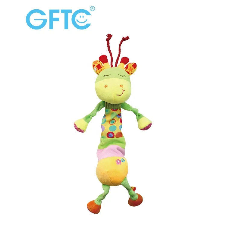 Wholesale Custom Soft Cotton Stuffed Animals Plush Toy Baby Monkey with Safety Mirror Musical Feature for Kids
