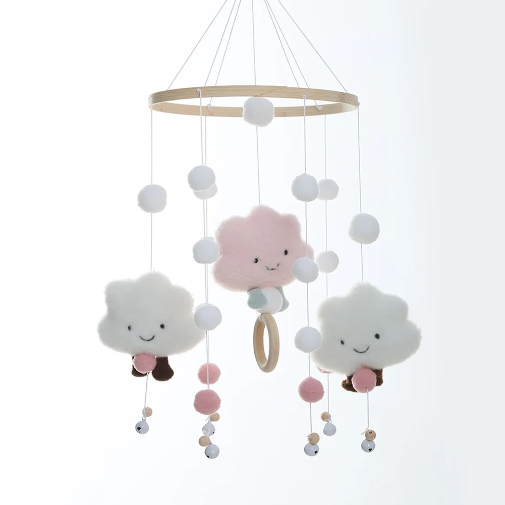 Hot Sale Handmade Cloud Doll Music Bed Bell Toy Felt Baby Bed Bell Baby Mobile