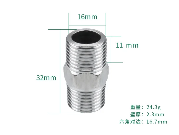 Factory price stainless steel pipe connect fitting round male hex nipple
