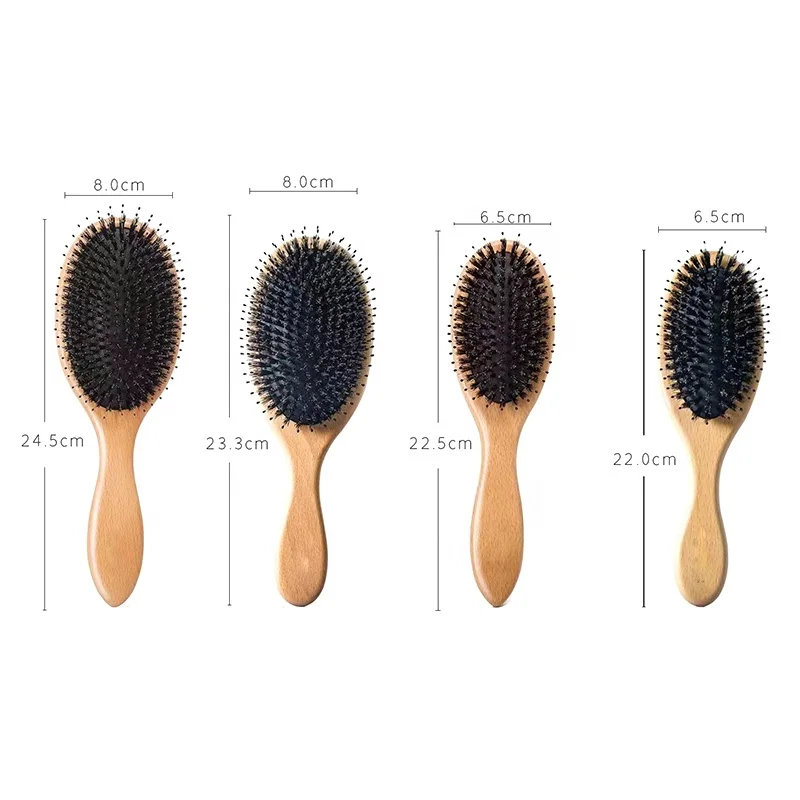Wholesales Popular Customize LOGO Men Beard Hair 100% Boar Bristle Wood Handle Shaving Brush Wooden Beard Comb Brushes