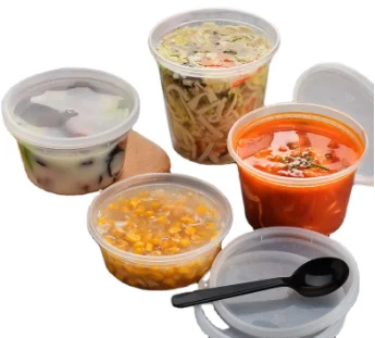 16oz Plastic Airtight Deli Container  Round Shape Take Out Food Containers