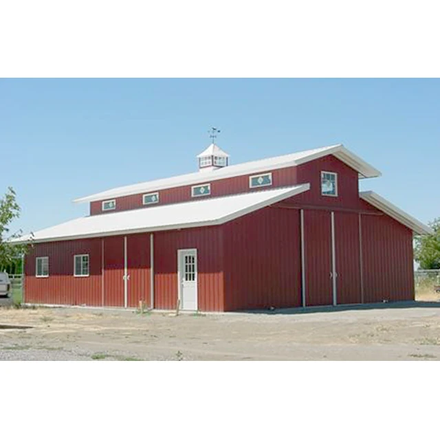 Factory price Light Steel Frame structure Building Prefab Metal horse Barn shed building design for sale