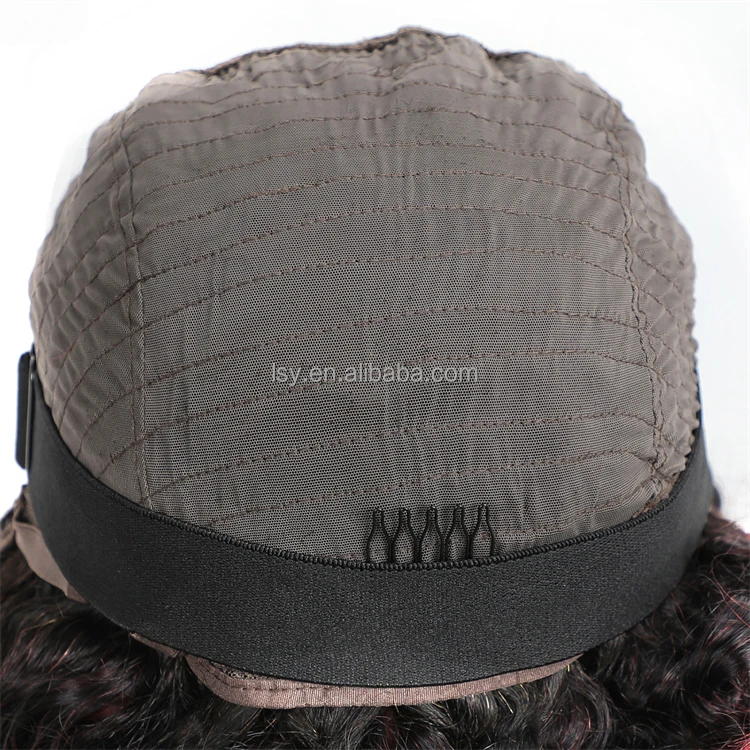 Short Curly Wig With Bangs 180% Density Double Drawn Human Hair Wig Machine Made Human Hair Short Curly Bob Wigs With Bang