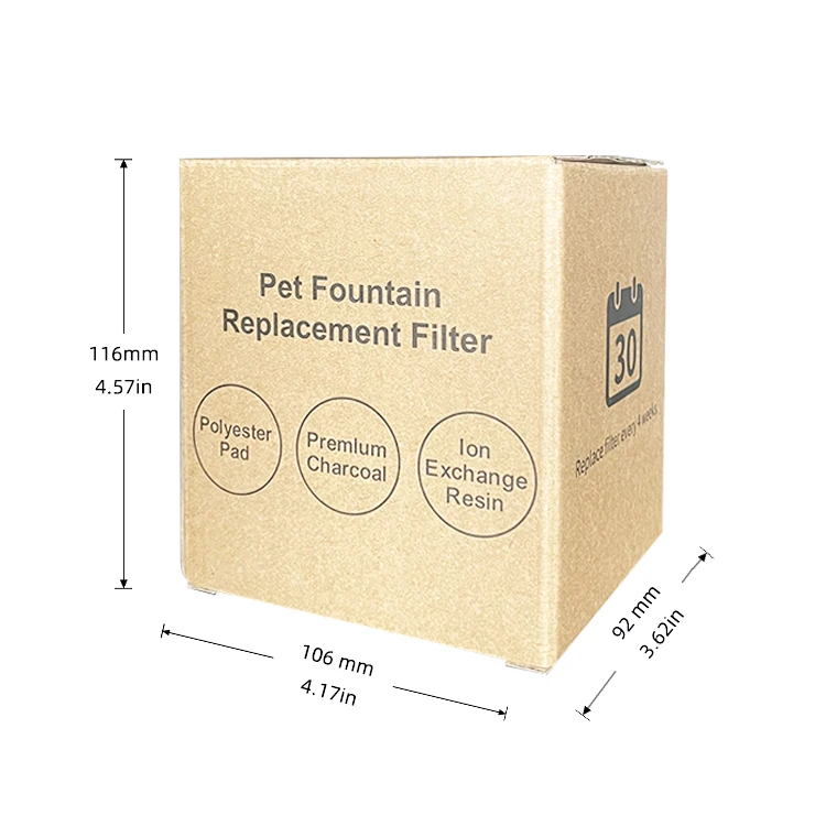 12pcs/Box  Pet Cats Activated Carbon Filter Water Fountain Replacement Automatic Water Fountain Filter