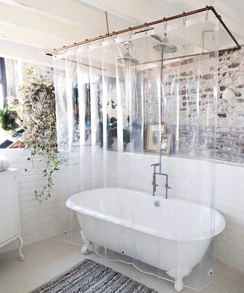 waterproof peva vinyl shower curtain for bathroom