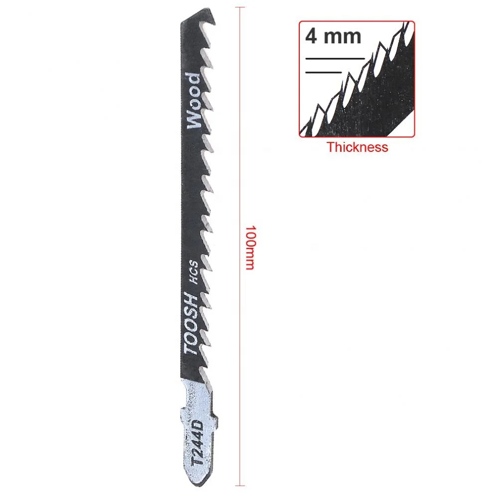 Durable 5pcs/set T244D 100mm High-carbon Steel Reciprocating Saw Blades Straight Cutting Jig Saw for Woodworking / Plastic PVC