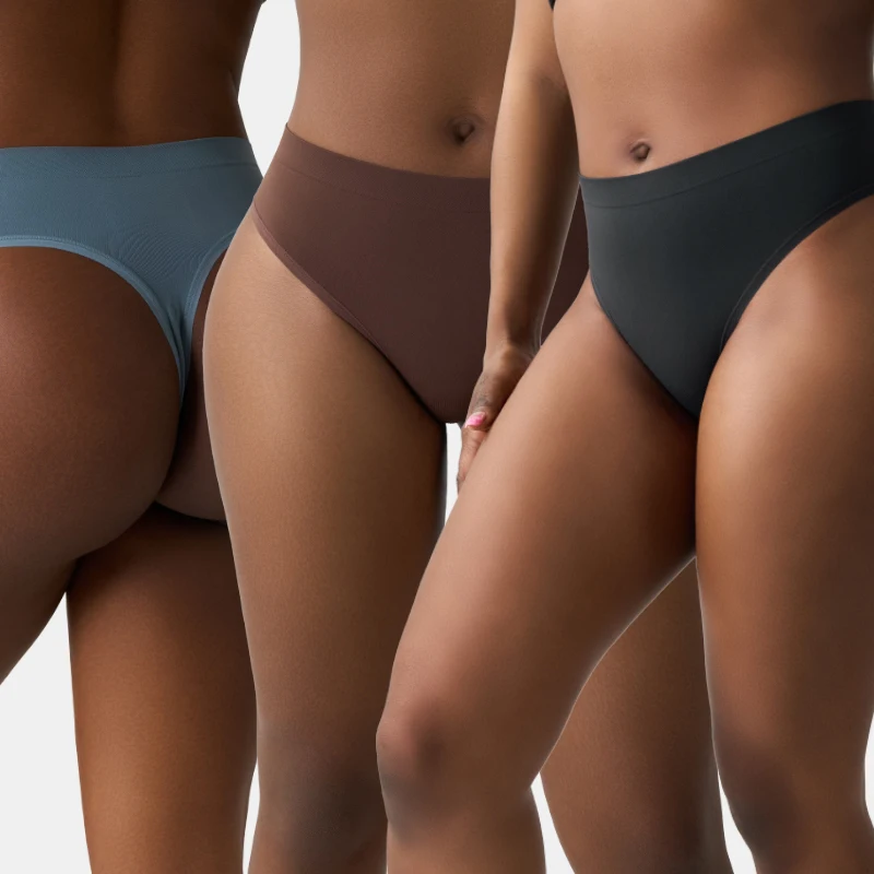 SK0711 Women Underwear Thongs Undies Mid-Waisted Smoothing Panty Brief Underwear yoga sports athletic shorts gym wear