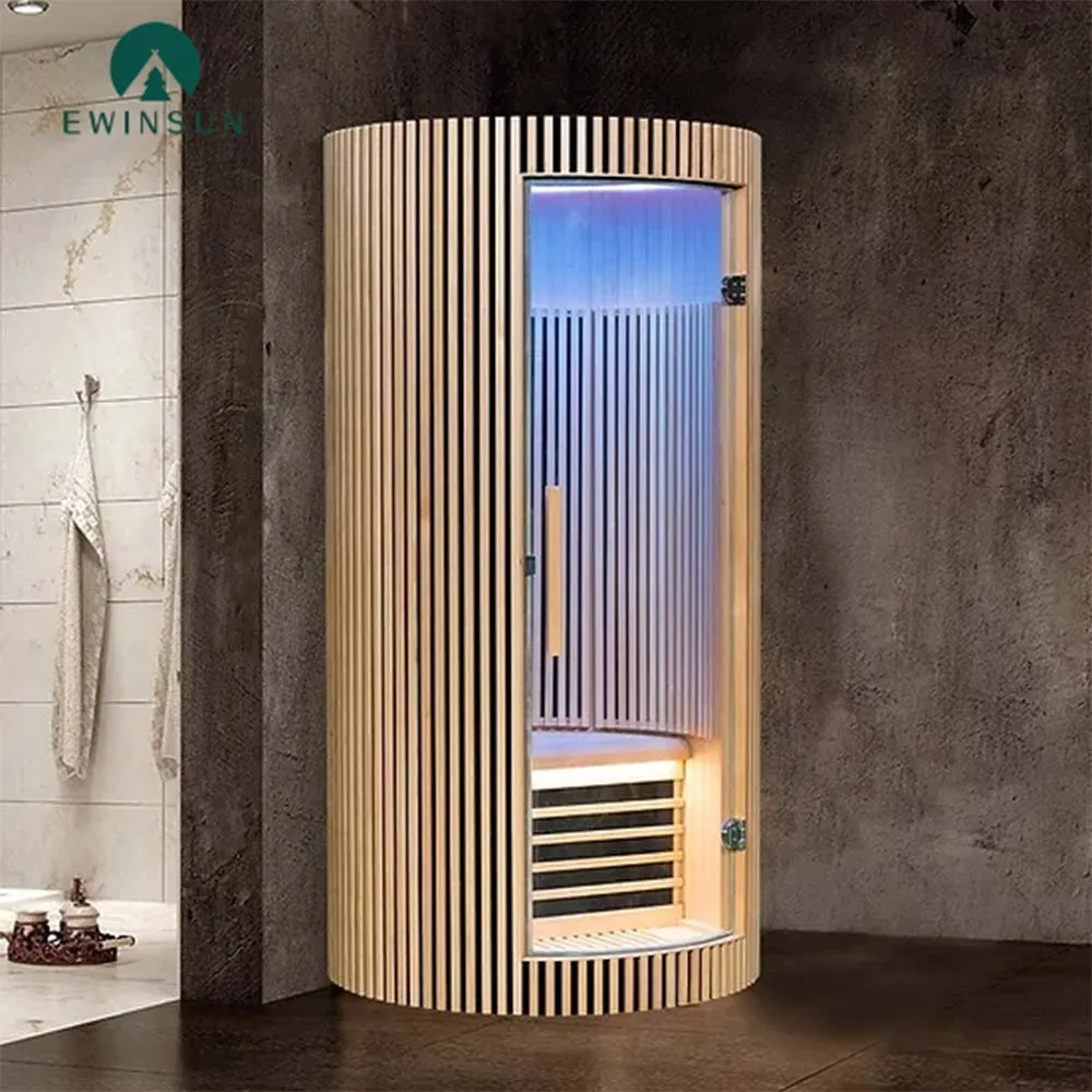 Ewinsun Indoor 1 Person Use Infrared Sauna Tent With Touch Control Panel Indoor Barrel Sauna