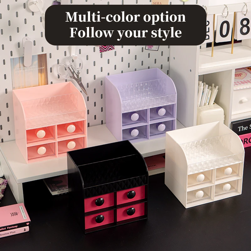 Shunxing Wholesale Modern PP Office Desk Mini Drawer Organizer Home Dormitory Stationary Makeup Storage Organizer Box Plastic
