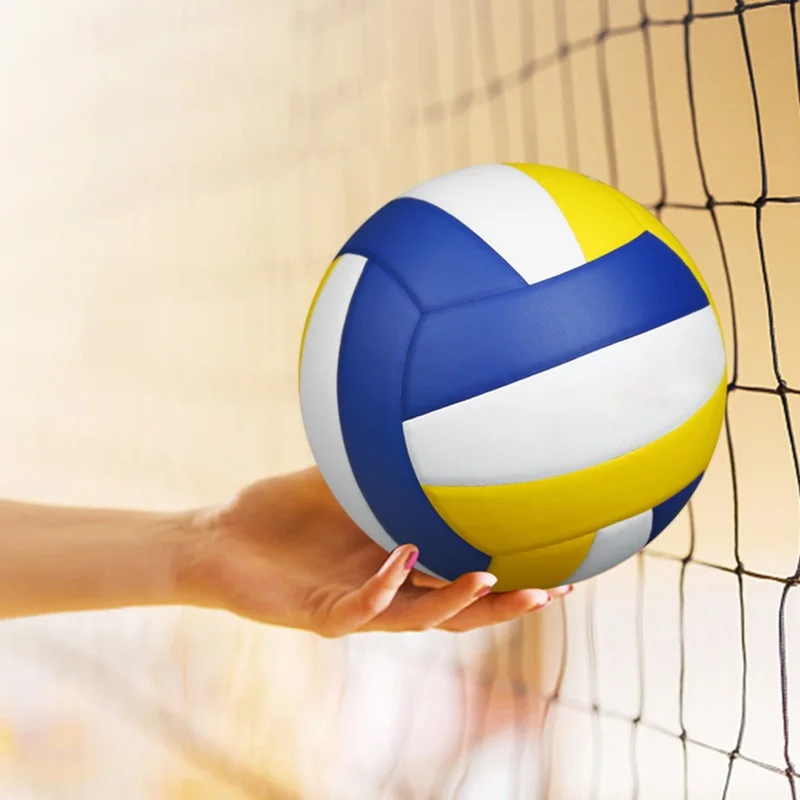 Competition Training Volleyball Official Machine Stitched Neon Leather Size 5 Beach Volleyball