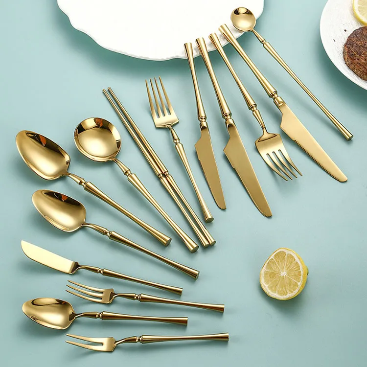 Factory Direct OEM ODM Luxury 18/10 Stainless Steel Silverware Fork Spoon Knife Set Flatware Cutlery Set