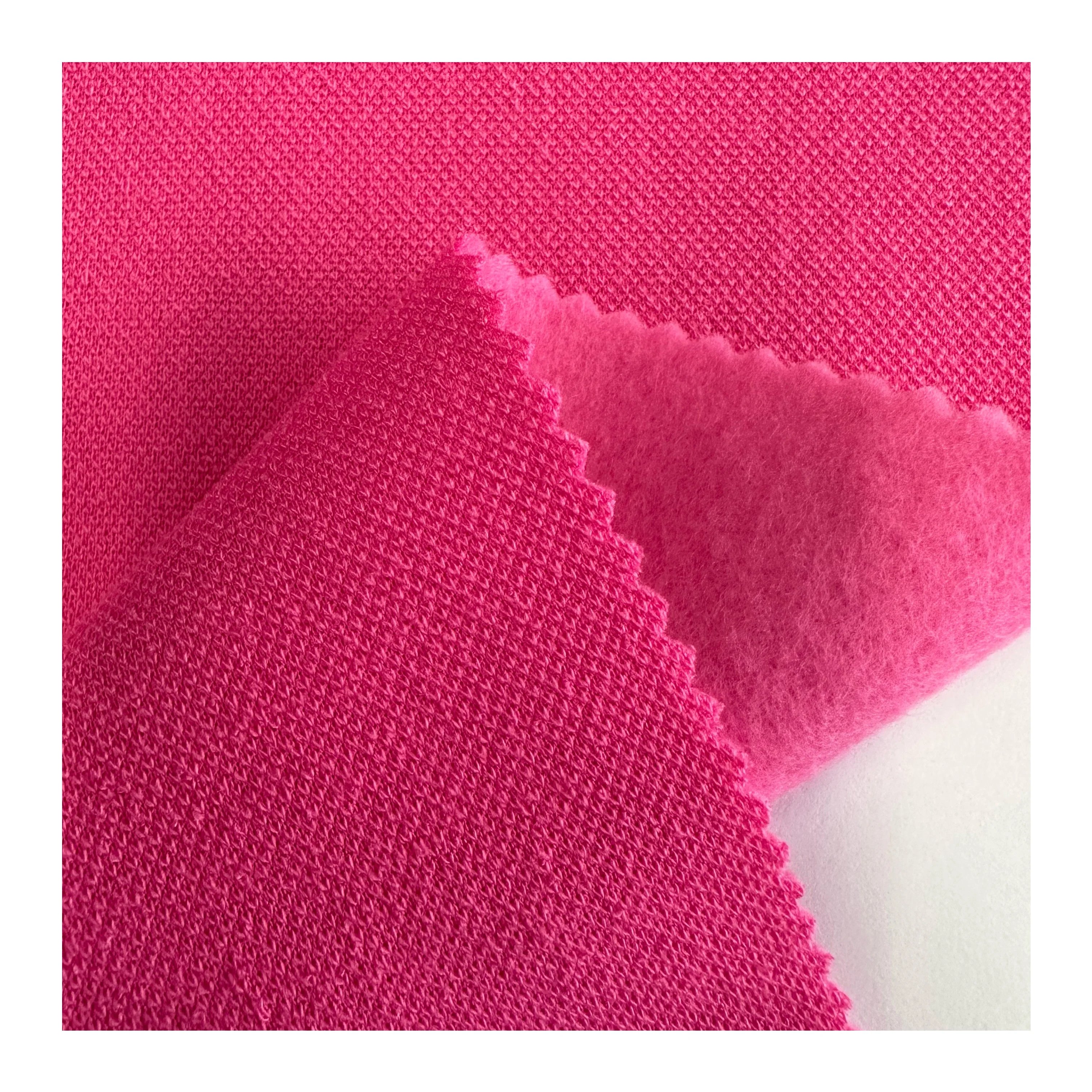 Shaoxing textile 100%polyester one side brushed thermal fleece fabric pique brushed fleece fabric for coat and pants