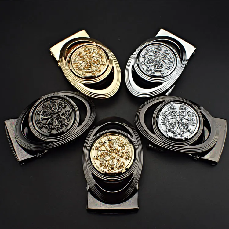 High quality customized zinc alloy inner size 35mm Chinese dragon automatic teeth belt buckle