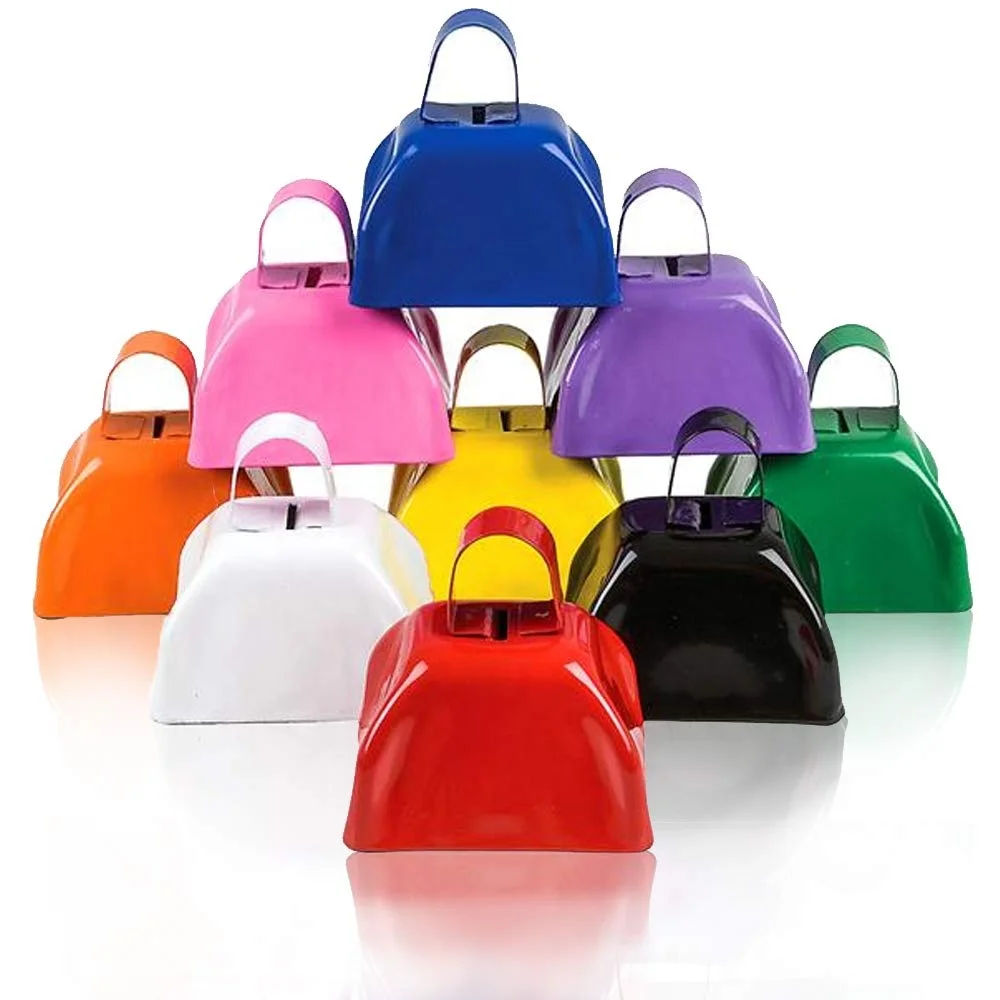 Hot selling customized 3 inch metal decoration iron cow bells for sporting events